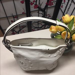 COACH SHOULDER BAG BEIGE LEATHER